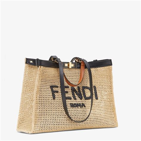 fendi raffia peekaboo|Bags .